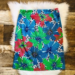 Floral Print Pencil Skirt